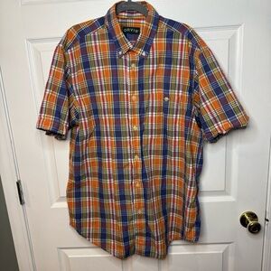 Orvis Men's Multicolor Plaid Madras Shirt 100% Cotton Size Large GUC